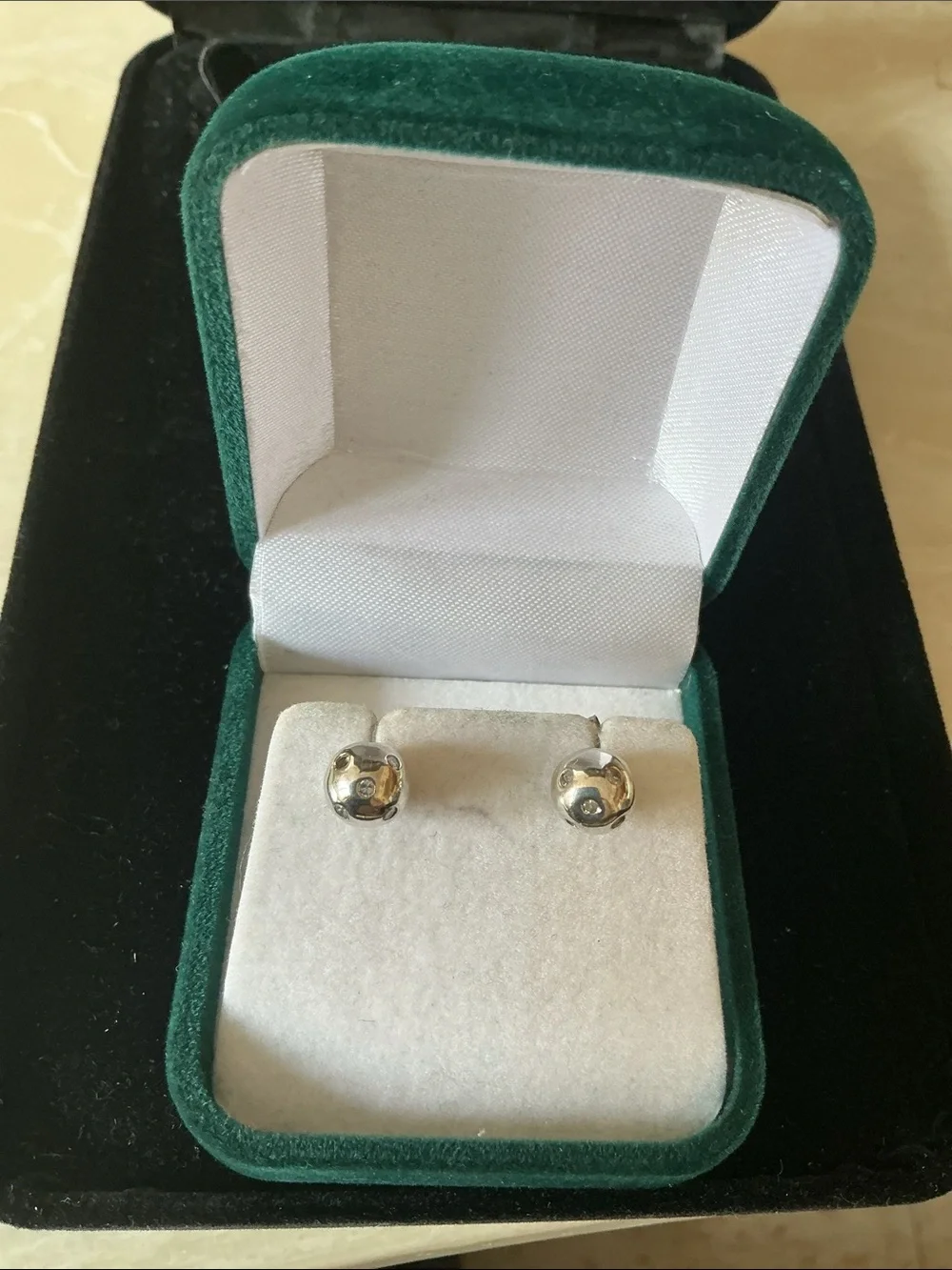 Sterling Silver Polished Dome Stud Earrings - Silver